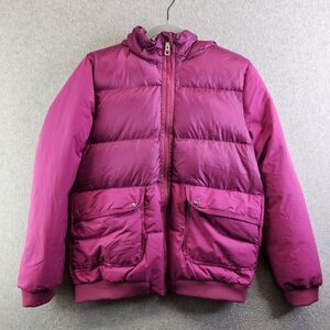 Ivivva Jacket Girls 14 Pink Down Puffer Coat By Lululemon Hide Away Hood Quilted